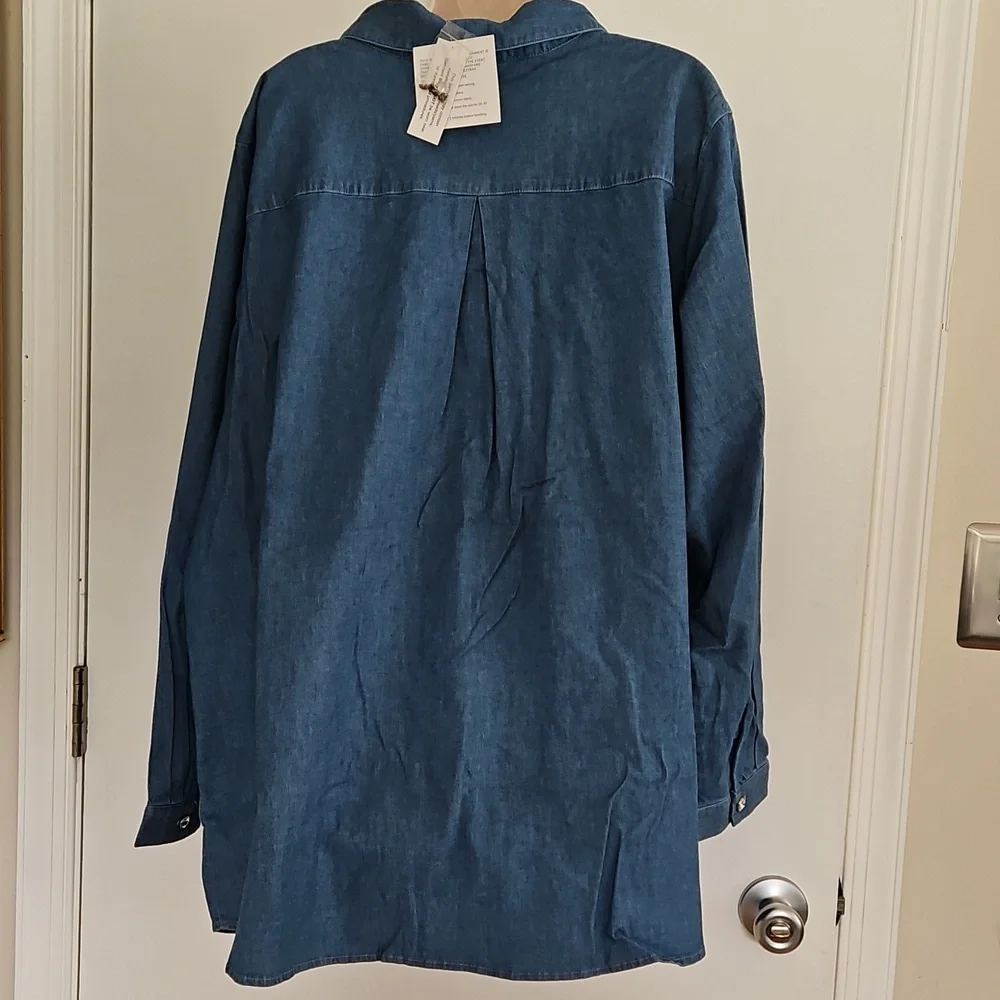 NWT Quacker Factory Fall Sparkiling Pumpkin Top, Tunic Size 3X - Picture 4 of 13
